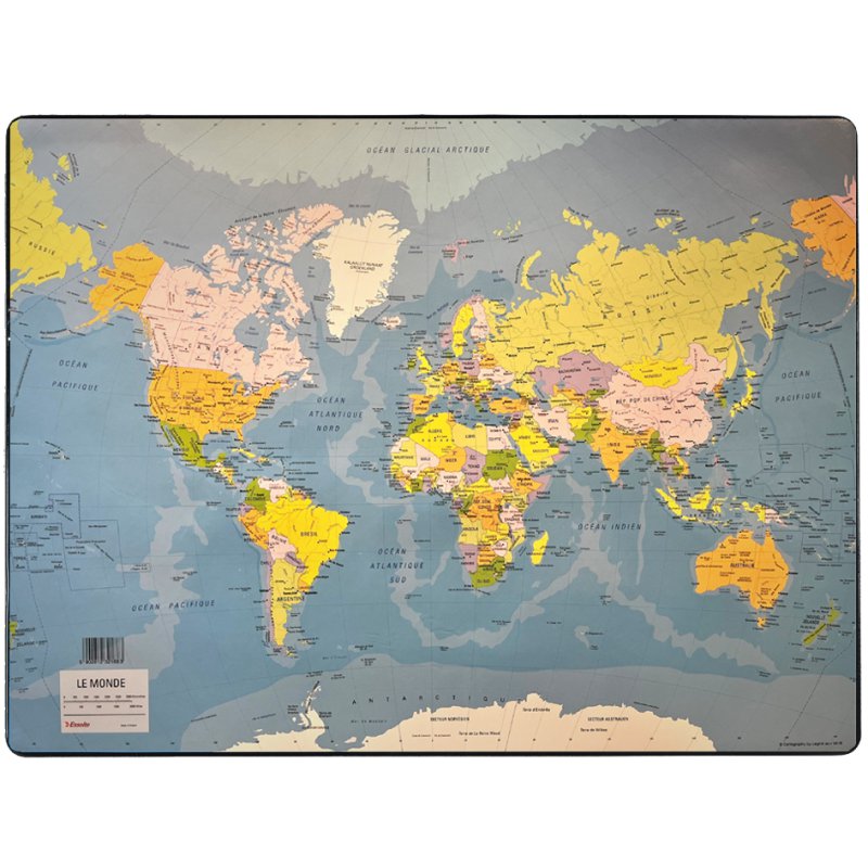 Esselte sous-main Carte du Monde, antidérapant, 400×530 mm